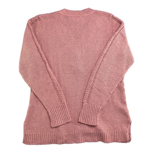 Vtg 1980s Mauve Pink Pullover V Neck Sweater Sz M? Cottage Country Core EUC - Picture 2 of 6